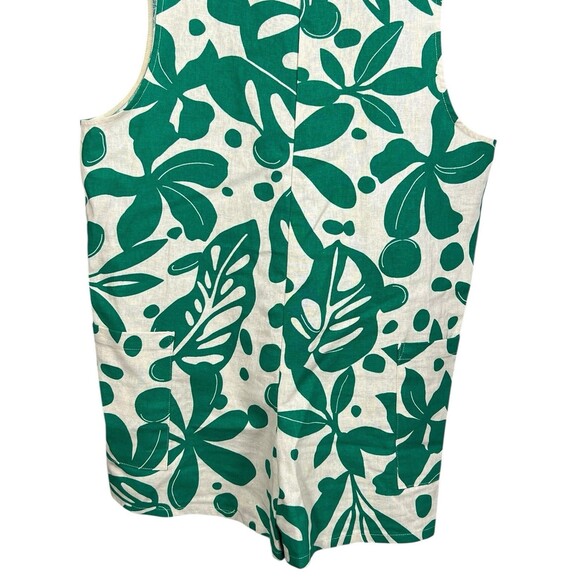 Corey Lynn Calter Linen Jumpsuit Tropical Adjustable Romper Green Floral XS - Picture 4 of 13